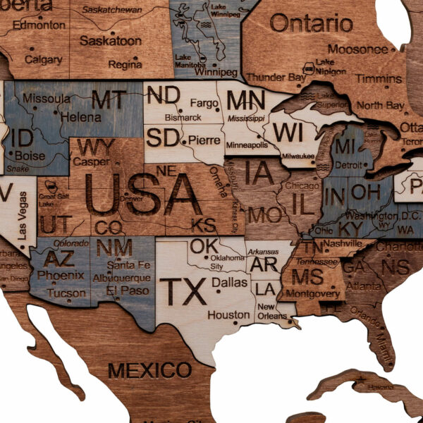 Wooden World Map Brown (5) full - Image 2