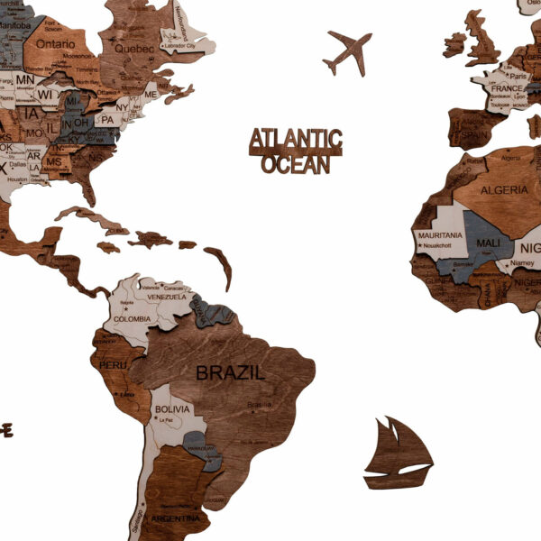 Wooden World Map Brown (5) full - Image 6