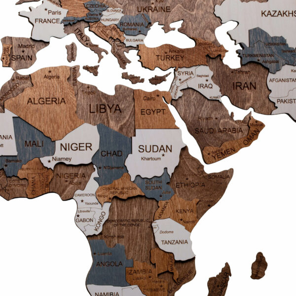 Wooden World Map Brown (5) standard - Image 2