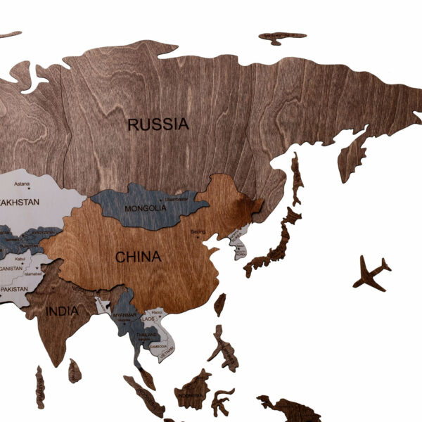 Wooden World Map Brown (5) standard - Image 4