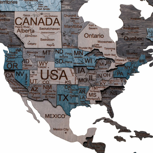 Wooden World Map dark gray (3) full - Image 2