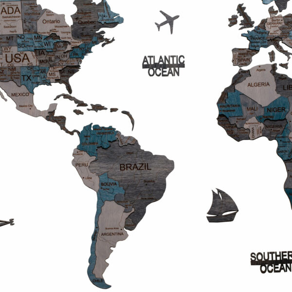 Wooden World Map dark gray (3) full - Image 6