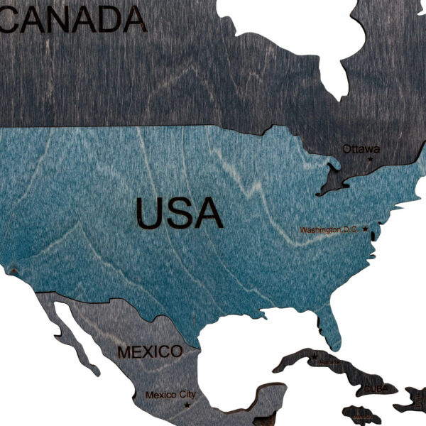 Wooden World Map dark gray (3) standard - Image 2