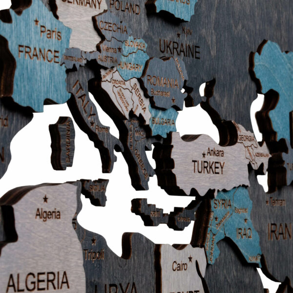 Wooden World Map dark gray (3) standard - Image 3