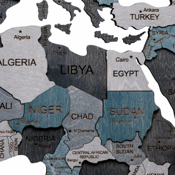 Wooden World Map dark gray (3) standard - Image 4