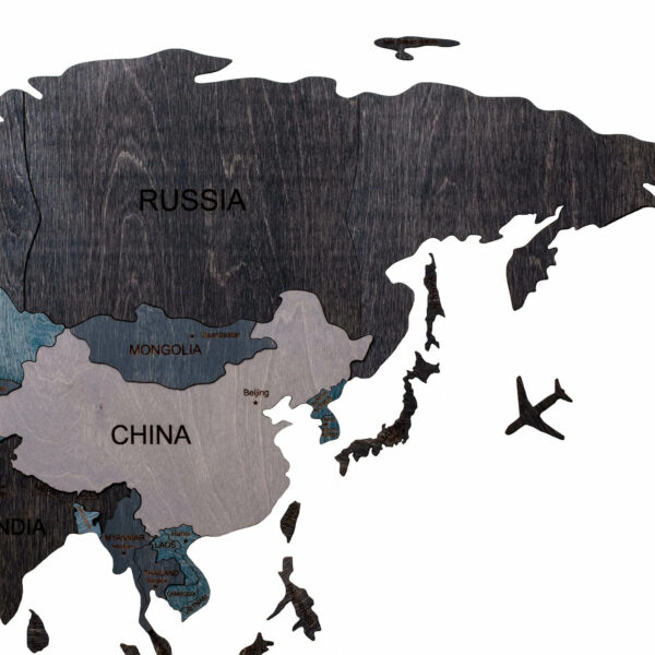 Wooden World Map dark gray (3) standard - Image 5