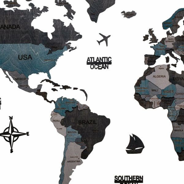 Wooden World Map dark gray (3) standard - Image 6