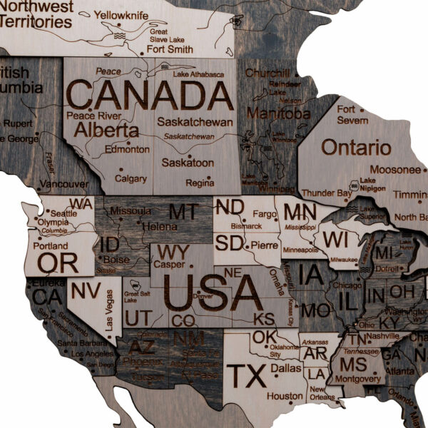 Wooden World Map light gray (6) full - Image 2