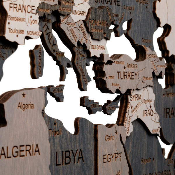Wooden World Map light gray (6) full - Image 3
