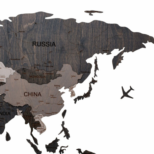 Wooden World Map light gray (6) full - Image 5