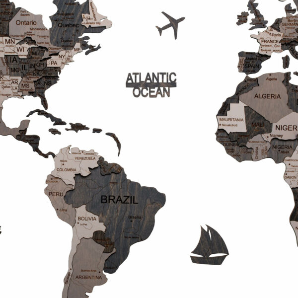 Wooden World Map light gray (6) full - Image 6