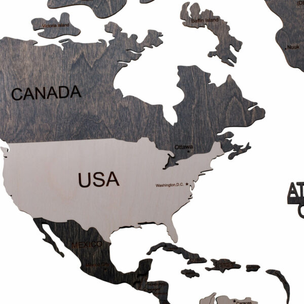 Wooden World Map light gray (6) standard - Image 2