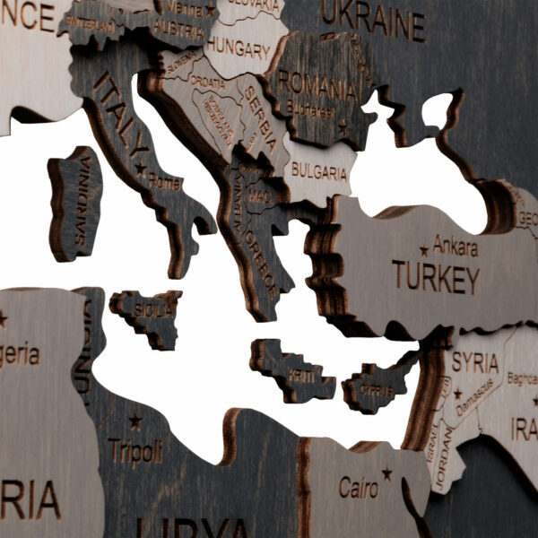 Wooden World Map light gray (6) standard - Image 3