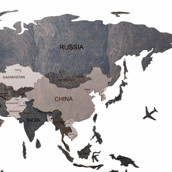 Wooden World Map light gray (6) standard - Image 5