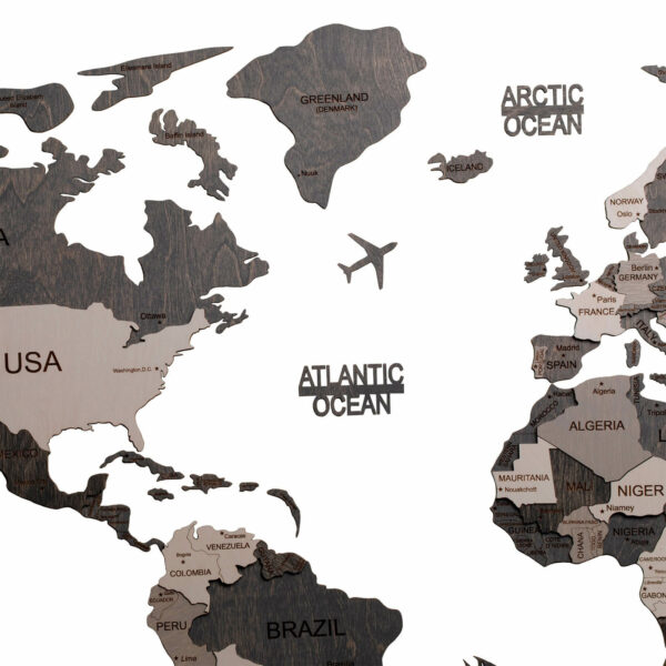 Wooden World Map light gray (6) standard - Image 6
