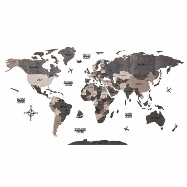 Wooden World Map light gray (6) standard